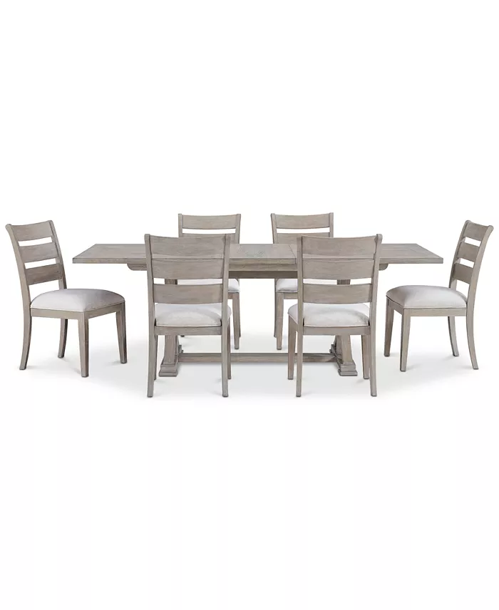 Furniture Sadie 7-Pc. Rectangular Dining Set (Table & 6 Ladder Back Chairs) Created For Macy's Furniture