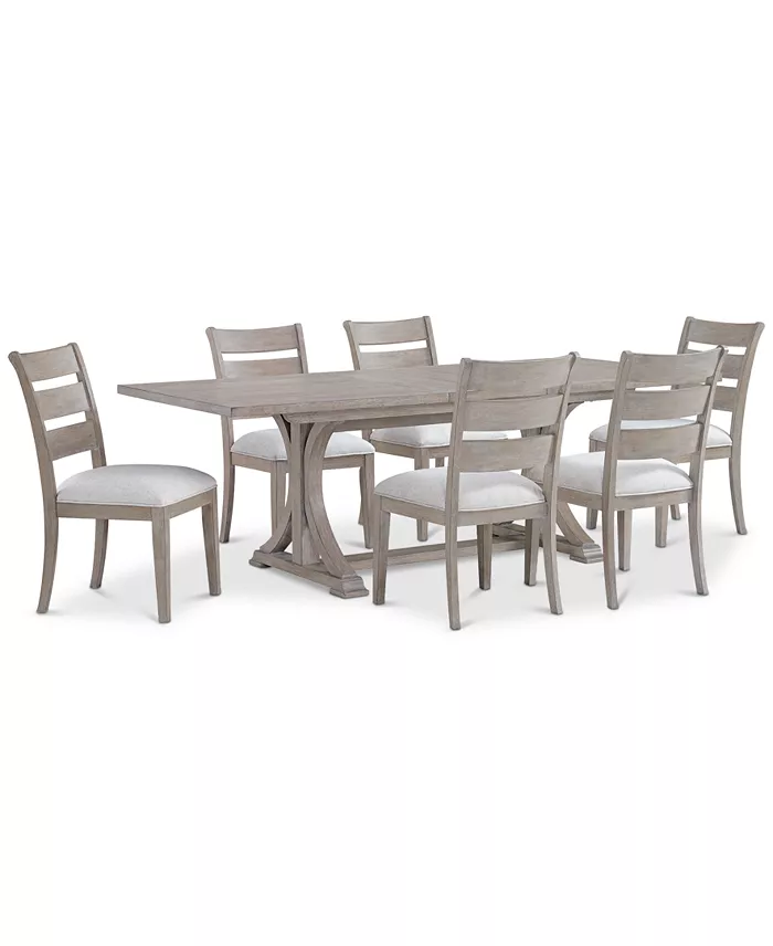 Furniture Sadie 7-Pc. Rectangular Dining Set (Table & 6 Ladder Back Chairs) Created For Macy's Furniture