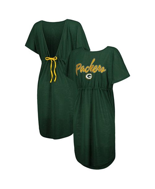 G-III 4Her by Carl Banks Women's Green Green Bay Packers Versus Swim Cover-Up Sports Fan Shop
