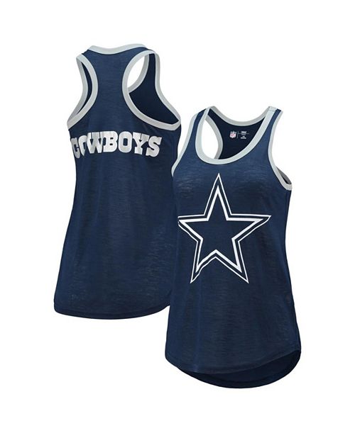 G-III 4Her by Carl Banks Women's Navy Dallas Cowboys Tater Burnout Tank Top Sports Fan Shop