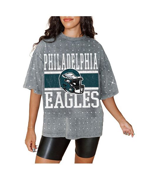 Gameday Couture Women's Gray Philadelphia Eagles Oversized Mini Rhinestone Classic T-Shirt Sports Fan Shop Gameday Couture Women's Gray Philadelphia Eagles Oversized Mini Rhinestone Classic T-Shirt Sports Fan Shop