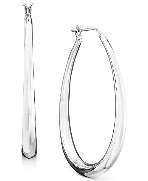 Giani Bernini Large Sterling Silver Graduated Drop Hoops 1.75" Jewelry & Watches