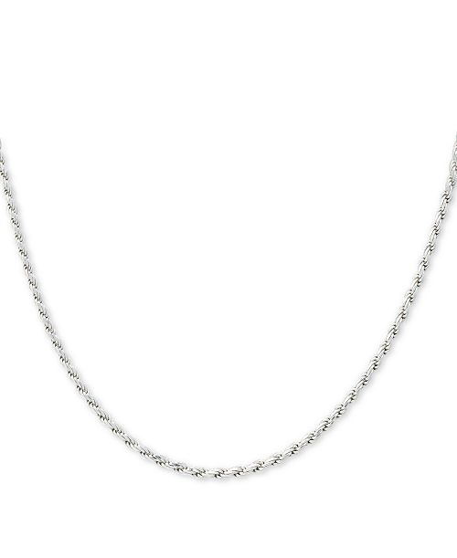 Giani Bernini Sterling Silver Necklace 18" Diamond Cut Rope Chain Jewelry & Watches