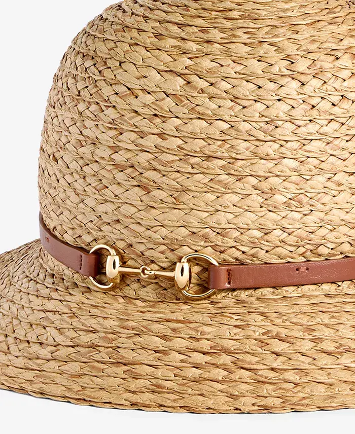 Giani Bernini Two-Tone Horsebit Straw Cloche Hat Exclusively At Macy's Women's Fashion Shoes & Accessories