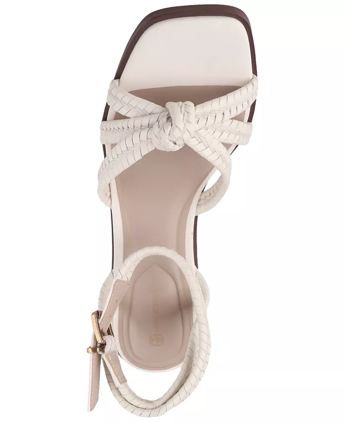 Giani Bernini Women's Renaee Block Heel Woven Strappy Dress Sandals Created For Macy's Women's Fashion Shoes & Accessories