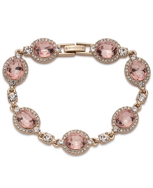 Givenchy Gold-Tone Pavé & Stone Oval Halo Flex Bracelet Jewelry & Watches