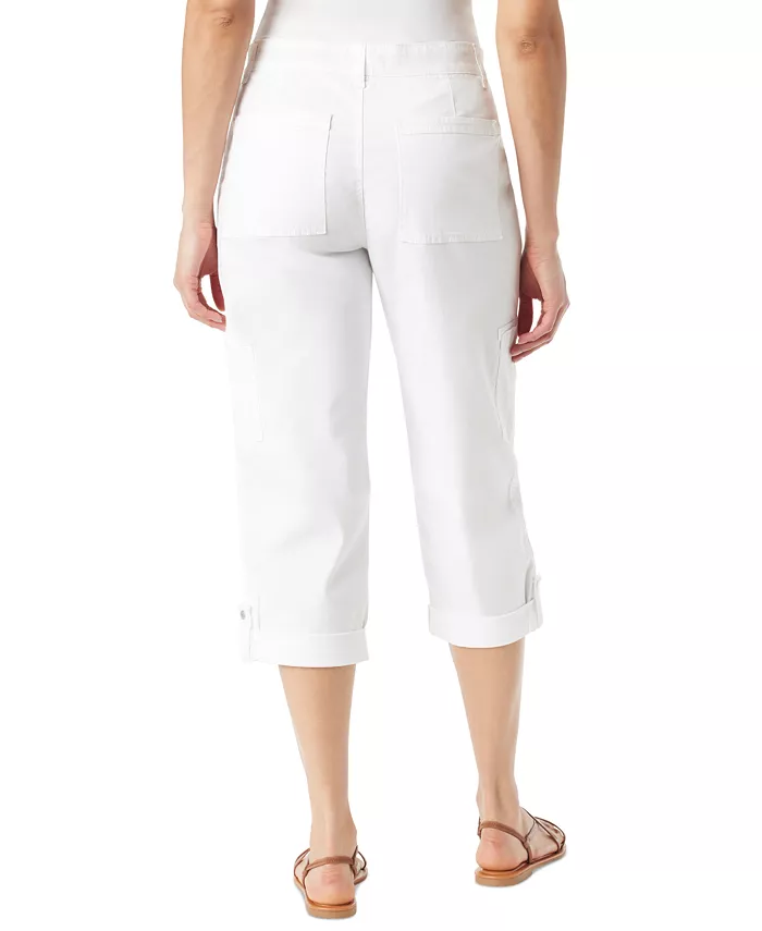 Gloria Vanderbilt Women's Adjustable-Hem Cargo Capri Pants Women's Fashion Shoes & Accessories