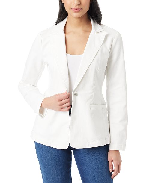 Gloria Vanderbilt Women's Denim One-Button Blazer Women's Fashion Shoes & Accessories