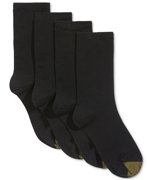 Gold Toe Women's 4-Pack Casual Flat Knit Socks Created For Macys Women's Fashion Shoes & Accessories