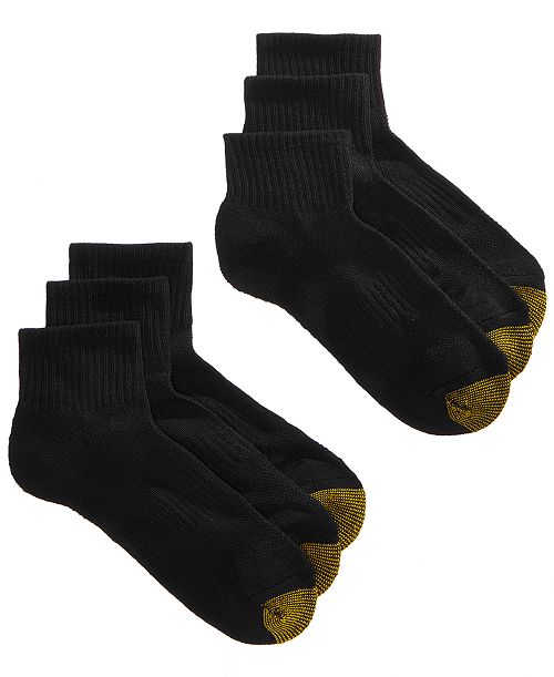Gold Toe Women's 6-Pack Athletic Half-Cushion Quarter Socks Women's Fashion Shoes & Accessories