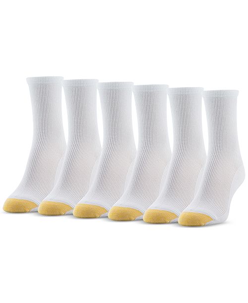 Gold Toe Women's 6-Pk. Refined Rib Perfect Fit Socks Women's Fashion Shoes & Accessories