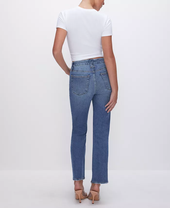 Good American Women's Always Fits Good Legs Straight-Leg Jeans Women's Fashion Shoes & Accessories