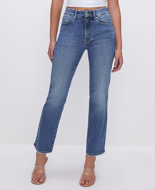 Good American Women's Always Fits Good Legs Straight-Leg Jeans Women's Fashion Shoes & Accessories