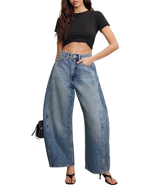 Good American Women's Good Extreme Barrel Jeans Women's Fashion Shoes & Accessories