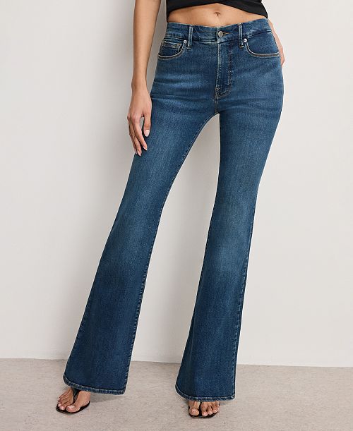 Good American Women's Good Legs Flare Jeans Women's Fashion Shoes & Accessories