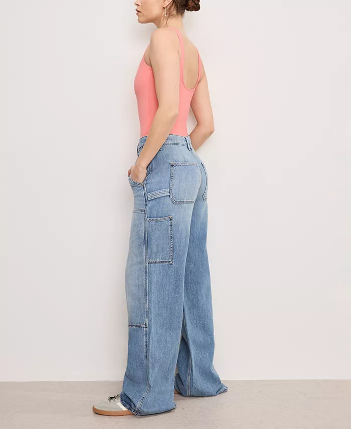 Good American Women's Good Standard Ease Carpenter Jeans Women's Fashion Shoes & Accessories