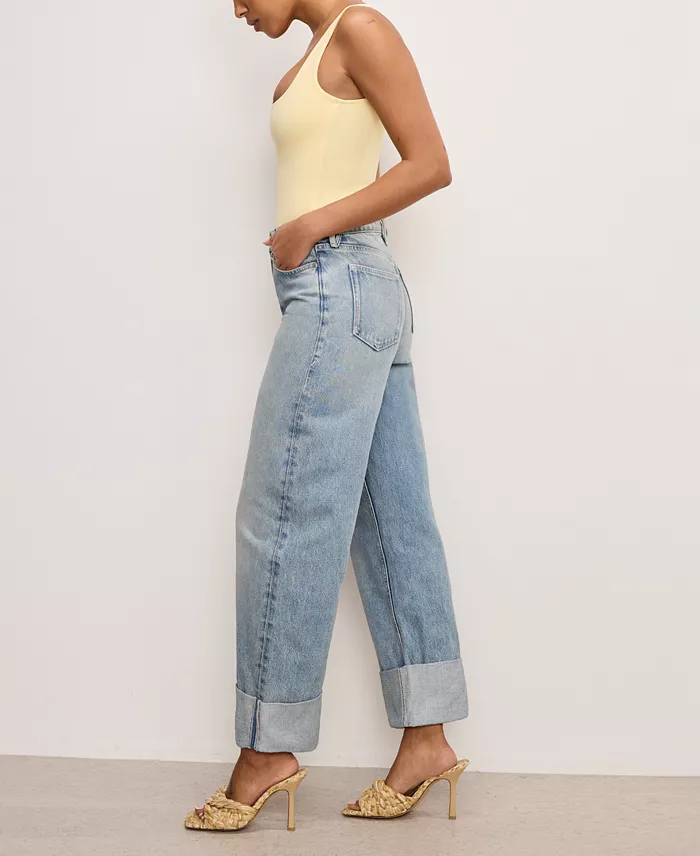 Good American Women's Good Standard Relaxed-Fit Barrel Jeans Women's Fashion Shoes & Accessories