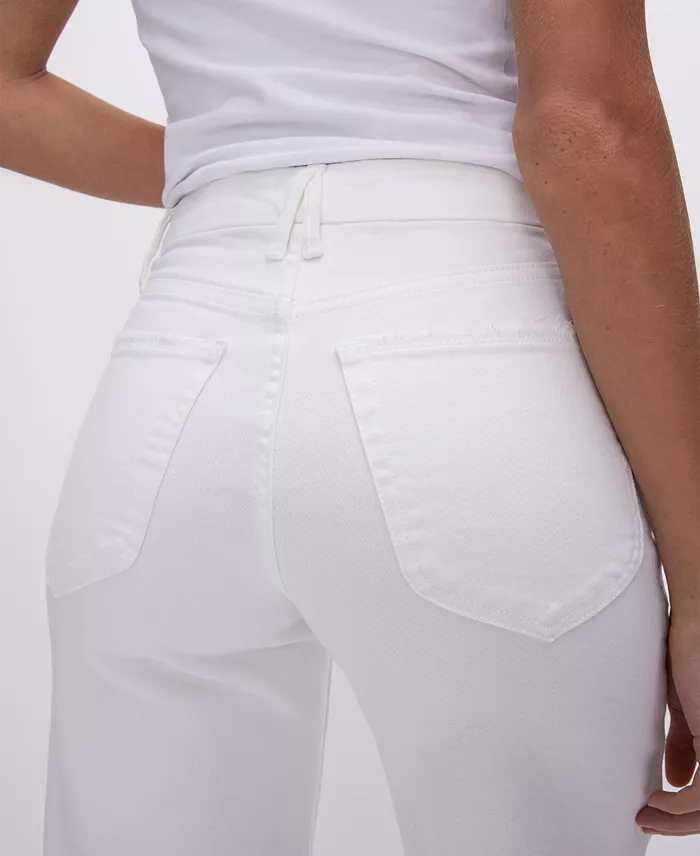 Good American Women's Good Waist Cropped Palazzo Jeans Women's Fashion Shoes & Accessories