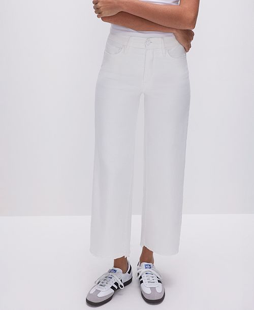 Good American Women's Good Waist Cropped Palazzo Jeans Women's Fashion Shoes & Accessories