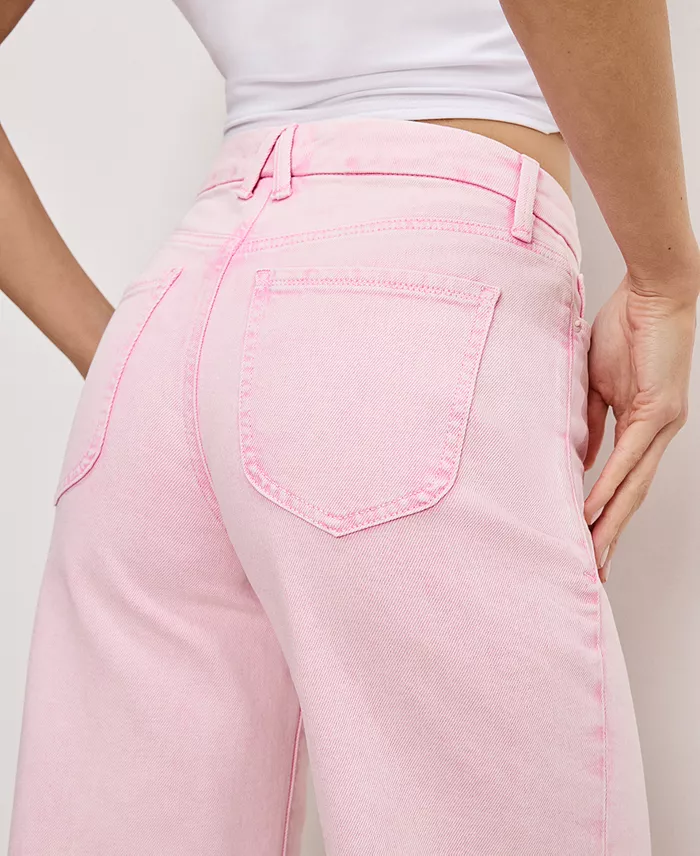 Good American Women's Good Waist Palazzo Cropped Jeans Women's Fashion Shoes & Accessories