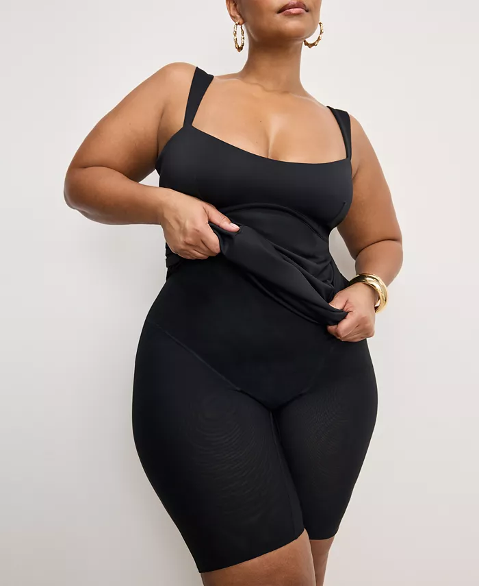 Good American Women's Scuba Sweetheart Midi Dress Women's Fashion Shoes & Accessories