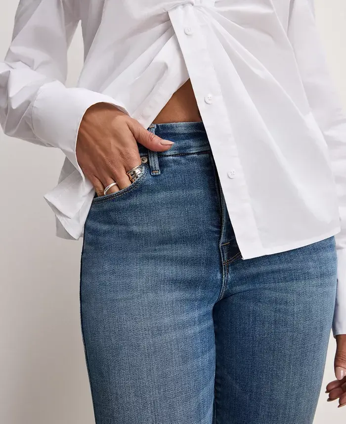 Good American Women's Soft Tech Good Bootcut Jeans Women's Fashion Shoes & Accessories