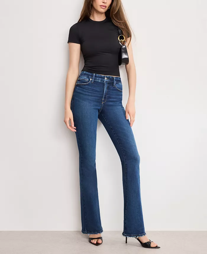 Good American Women's Soft Tech Good Classic Bootcut Jeans Women's Fashion Shoes & Accessories