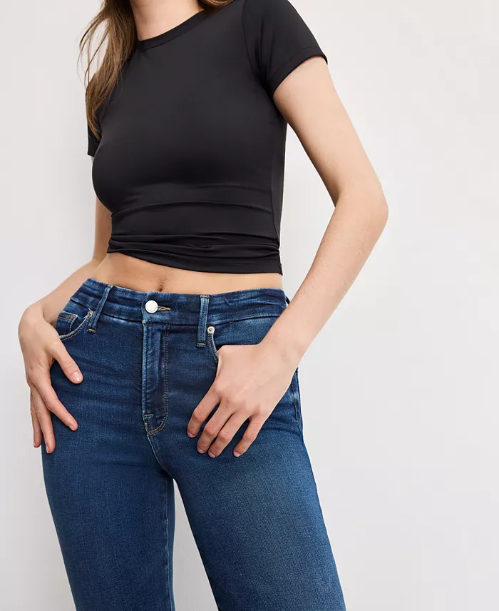 Good American Women's Soft Tech Good Classic Bootcut Jeans Women's Fashion Shoes & Accessories