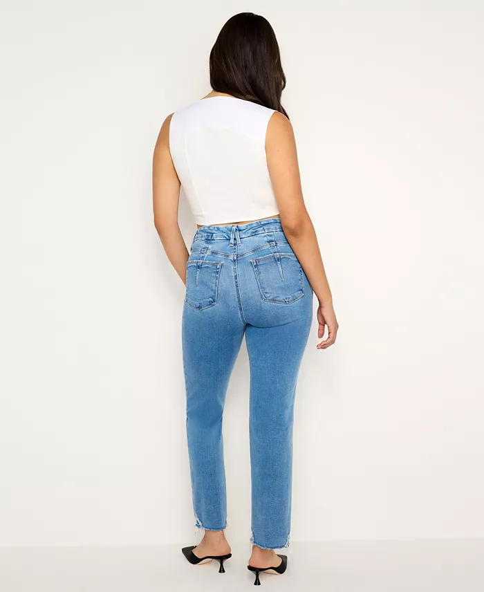 Good American Women's Soft-Tech Good Legs Straight Jeans Women's Fashion Shoes & Accessories