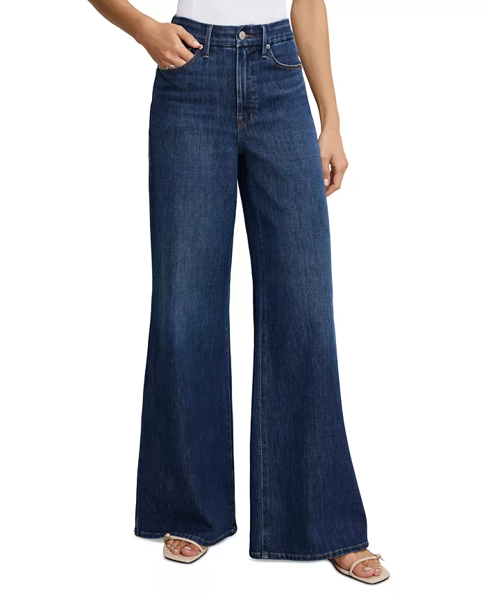 Good American Women's Soft-Tech Good Waist Palazzo Jeans Women's Fashion Shoes & Accessories