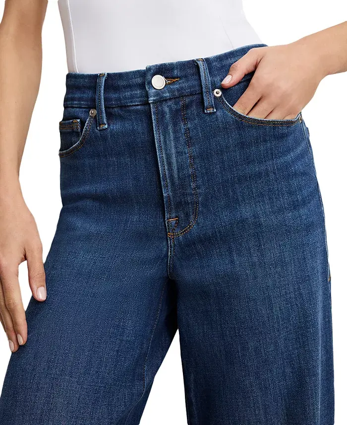 Good American Women's Soft-Tech Good Waist Palazzo Jeans Women's Fashion Shoes & Accessories