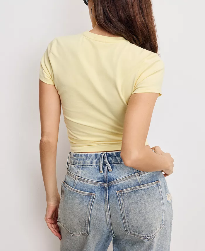 Good American Women's Super Stretch Baby T-Shirt Women's Fashion Shoes & Accessories