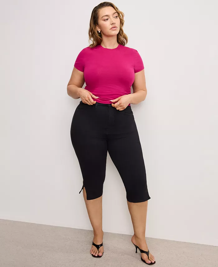 Good American Women's Super Stretch Baby T-Shirt Women's Fashion Shoes & Accessories