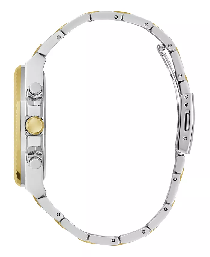 GUESS Men's Analog Two-Tone 100% Steel Watch 44mm Jewelry & Watches