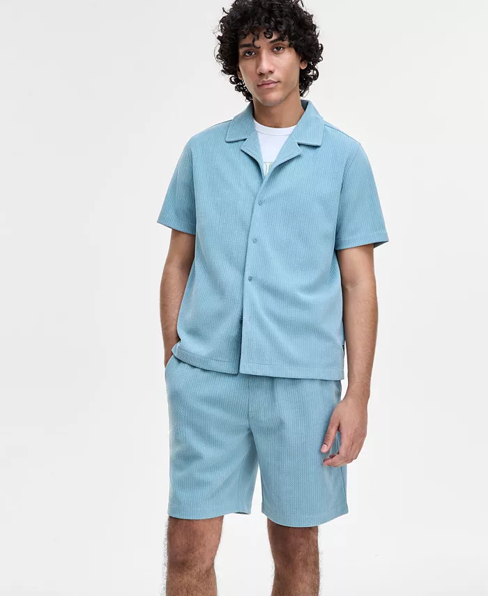 GUESS Men's Baron Textured Knit Shirt Men's Fashion & Accessories