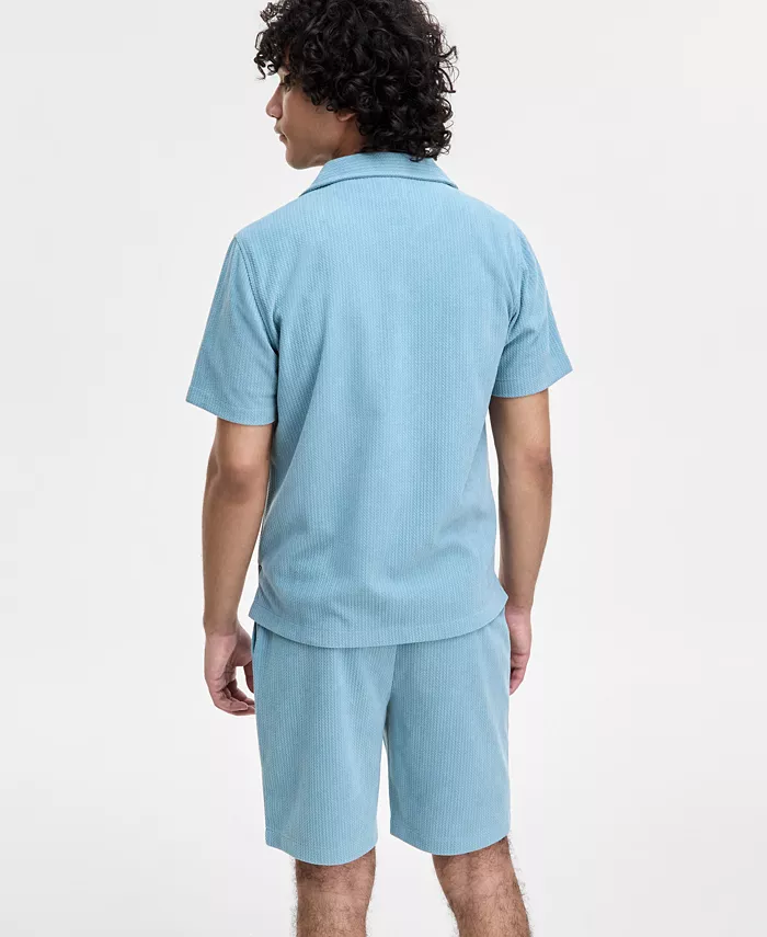 GUESS Men's Baron Textured Knit Shirt Men's Fashion & Accessories