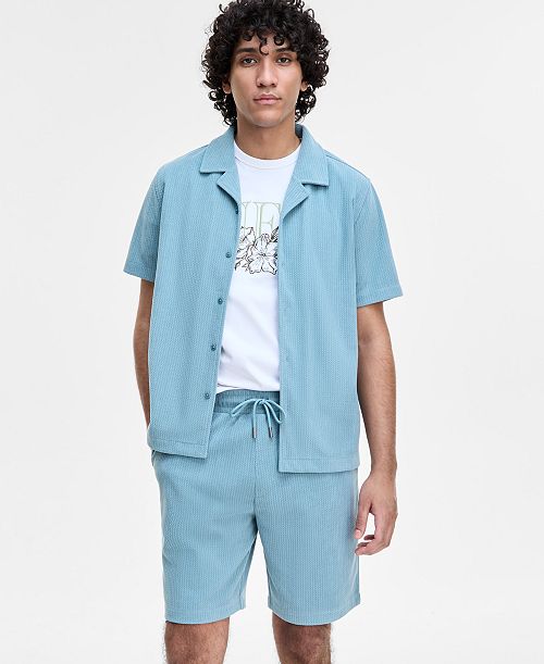 GUESS Men's Baron Textured Knit Shirt Men's Fashion & Accessories