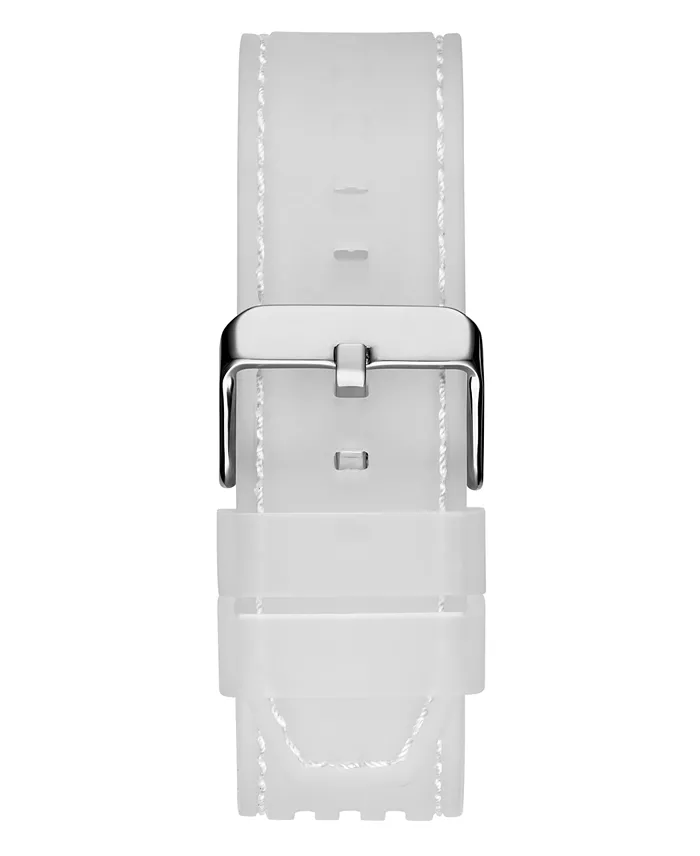 GUESS Men's Clear Silicone Multi-Function Watch 44mm Jewelry & Watches