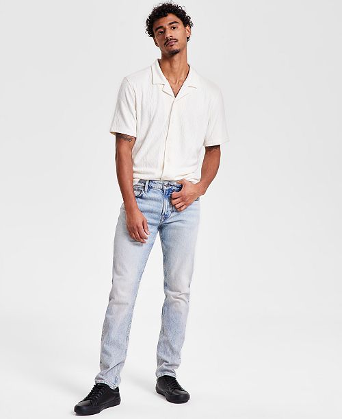 GUESS Men's Finnley Slim Fit Tapered Leg Stretch Jeans Men's Fashion & Accessories