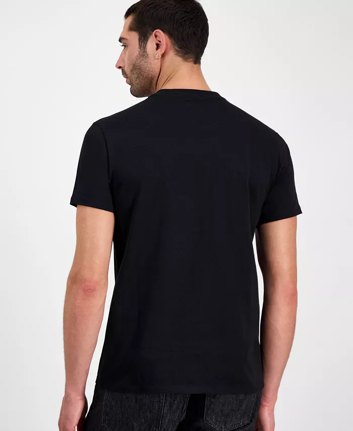 GUESS Men's Japanese Stamps Short Sleeve Crewneck Graphic T-Shirt Men's Fashion & Accessories