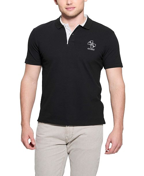 GUESS Men's Lyle Slim-Fit Short Sleeve Polo Shirt Men's Fashion & Accessories