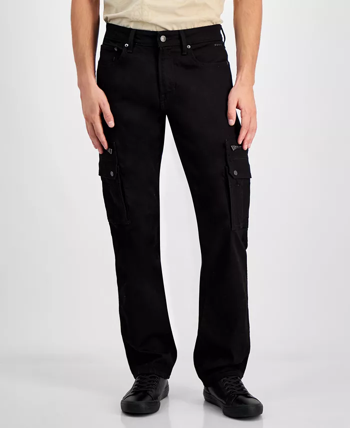 GUESS Men's Mateo Zip Denim Cargo Pants Men's Fashion & Accessories