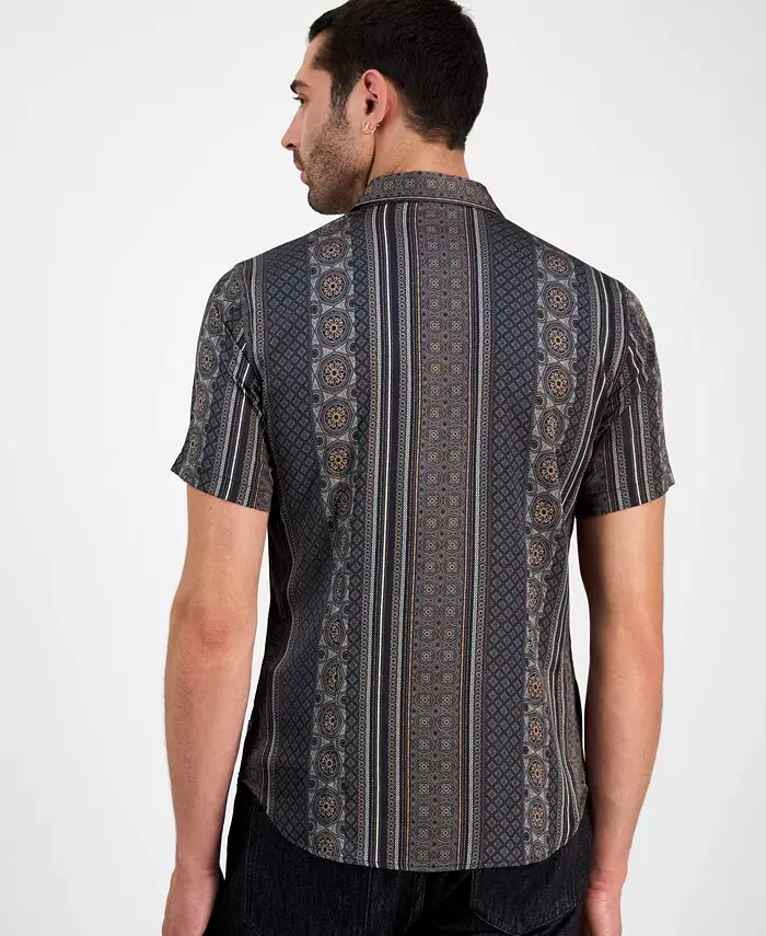 GUESS Men's Mosaic Stripe Shirt Men's Fashion & Accessories