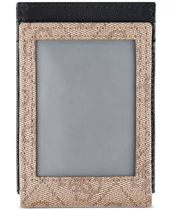 GUESS Men's Quattro Patchwork Triangle Logo Wallet Men's Fashion & Accessories