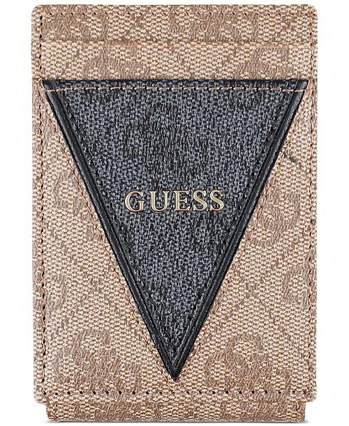 GUESS Men's Quattro Patchwork Triangle Logo Wallet Men's Fashion & Accessories