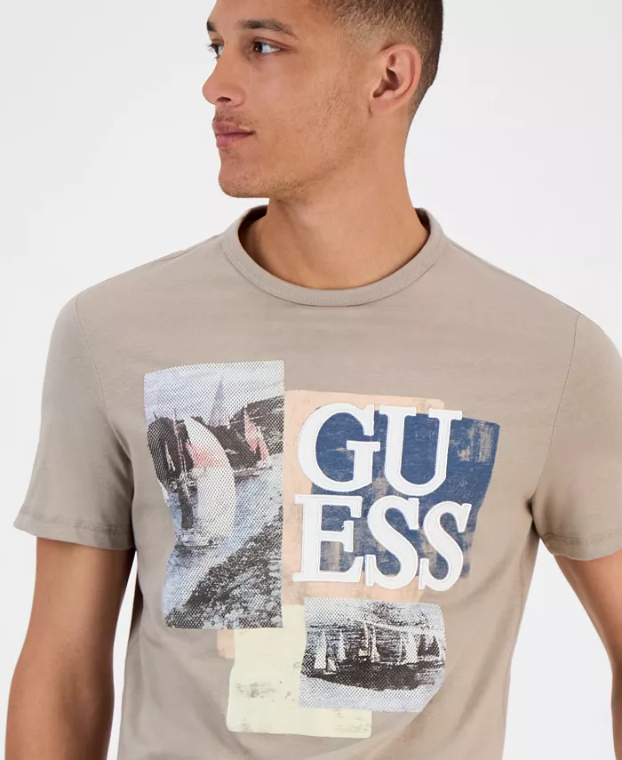 GUESS Men's Slim-Fit Sail Boat Graphic T-Shirt Men's Fashion & Accessories