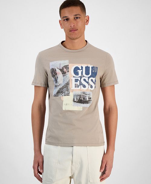 GUESS Men's Slim-Fit Sail Boat Graphic T-Shirt Men's Fashion & Accessories