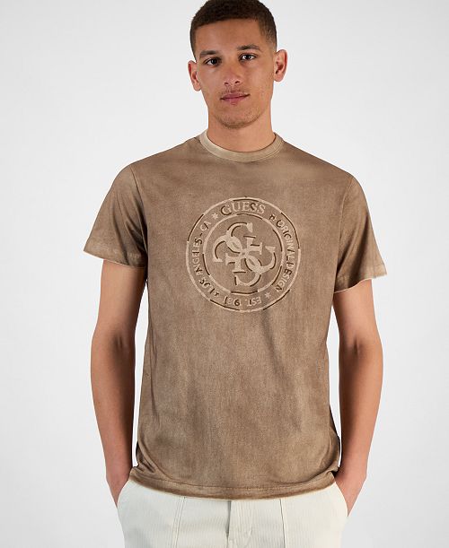 GUESS Men's Spray Cracked Logo T-Shirt Men's Fashion & Accessories
