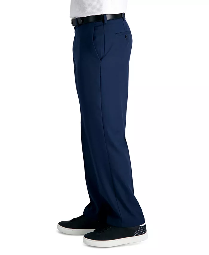 Haggar Men's Cool 18 PRO® Classic-Fit Expandable Waist Flat Front Stretch Dress Pants Men's Fashion & Accessories