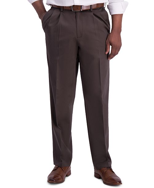 Haggar Men's Iron Free Premium Khaki Classic-Fit Pleated Pant Men's Fashion & Accessories